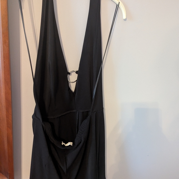 Silence + Noise Black Jumpsuit with Unique Ring Accent - Picture 2 of 5